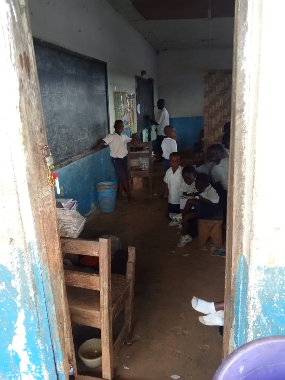 Doorway view into classroom